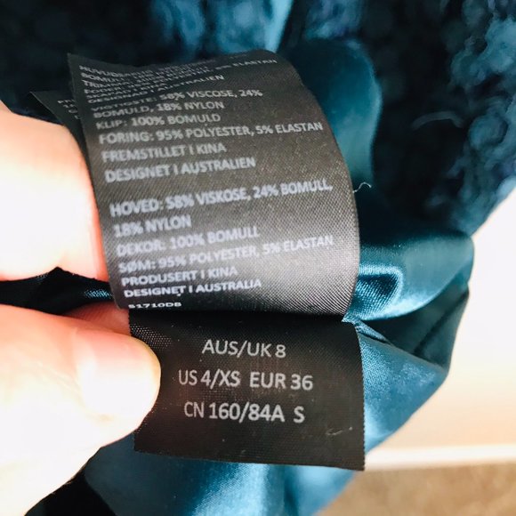 Bardot Blue Midi Length Cocktail Lace Dress - Picture 11 of 15